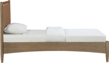 Load image into Gallery viewer, Santos - Vegan Leather Headboard And Wood Bed - Waxed Brown Frame
