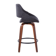 Load image into Gallery viewer, Fabrico - Mid Century Modern Fixed Height Counter Stool & Round Footrest (Set of 2)