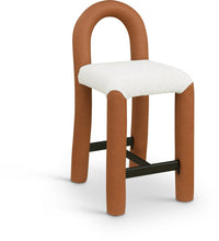 Load image into Gallery viewer, Amari - Vegan Leather and Boucle Fabric Stool