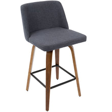 Load image into Gallery viewer, Toriano - Mid Century Modern Fixed Height Counter Stool & Square Footrest (Set of 2)