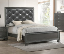 Load image into Gallery viewer, Crown Mark Furniture Kaia King Upholstered Bed in Dark Gray image