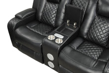 Load image into Gallery viewer, Galaxy Home Benz LED & Power Reclining Loveseat in Black