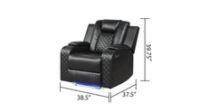 Load image into Gallery viewer, Galaxy Home Benz LED & Power Recliner Chair in Black