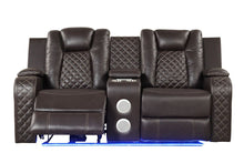 Load image into Gallery viewer, Galaxy Home Benz LED & Power Reclining Loveseat in Brown