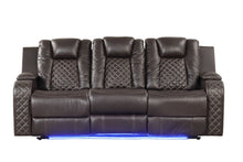 Load image into Gallery viewer, Galaxy Home Benz LED & Power Reclining Sofa in Brown image