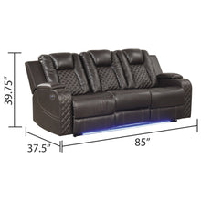 Load image into Gallery viewer, Galaxy Home Benz LED & Power Reclining Sofa in Brown