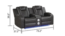 Load image into Gallery viewer, Galaxy Home Benz LED & Power Reclining Loveseat in Gray