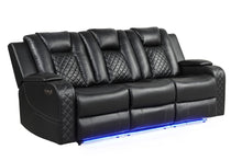 Load image into Gallery viewer, Galaxy Home Benz LED & Power Reclining Sofa in Black