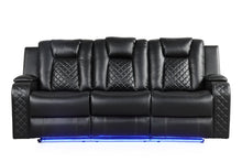 Load image into Gallery viewer, Galaxy Home Benz LED & Power Reclining Sofa in Black image