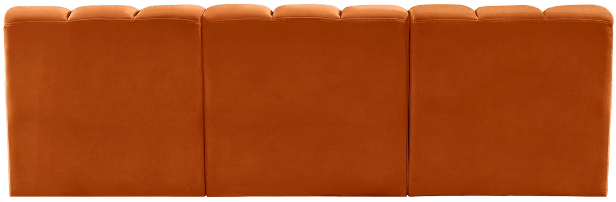 Arc - Velvet 3 Piece Modular Straight Sofa
