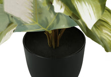 Load image into Gallery viewer, 13" Tall, Artificial Plant, Monstera Calthea, Indoor, Faux, Fake, Table, Greenery, Potted, Decorative (Set of 2) - Green / Black
