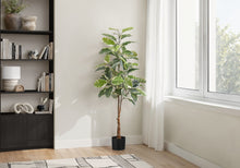 Load image into Gallery viewer, 52" Tall, Artificial Plant, Rubber Tree, Indoor, Fake, Floor, Greenery, Potted, Real Touch, Decorative - Green / Black