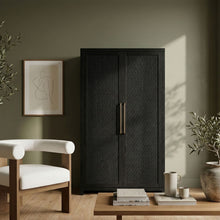 Load image into Gallery viewer, Vana - Solid Wood, Oak Veneer And Stainless Steel Storage Cabinet