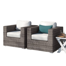 Load image into Gallery viewer, Grade - Club Patio Chair With Sunbrella Cushions (Set of 2) - Gray Mix / White