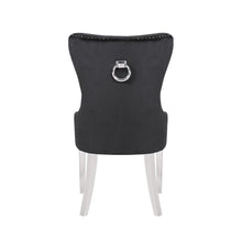 Load image into Gallery viewer, Galaxy Home Erica Stainless Steel Legs Dining Chair (Set of 2) in Black