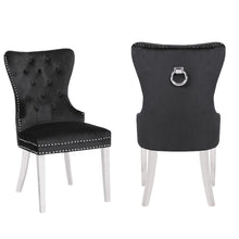Load image into Gallery viewer, Galaxy Home Erica Stainless Steel Legs Dining Chair (Set of 2) in Black image