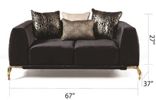 Load image into Gallery viewer, Galaxy Home Majesty Loveseat in Black - Ego Home Furniture
