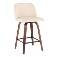 Load image into Gallery viewer, Toriano - Mid Century Modern Fixed Height Counter Stool & Square Footrest (Set of 2)
