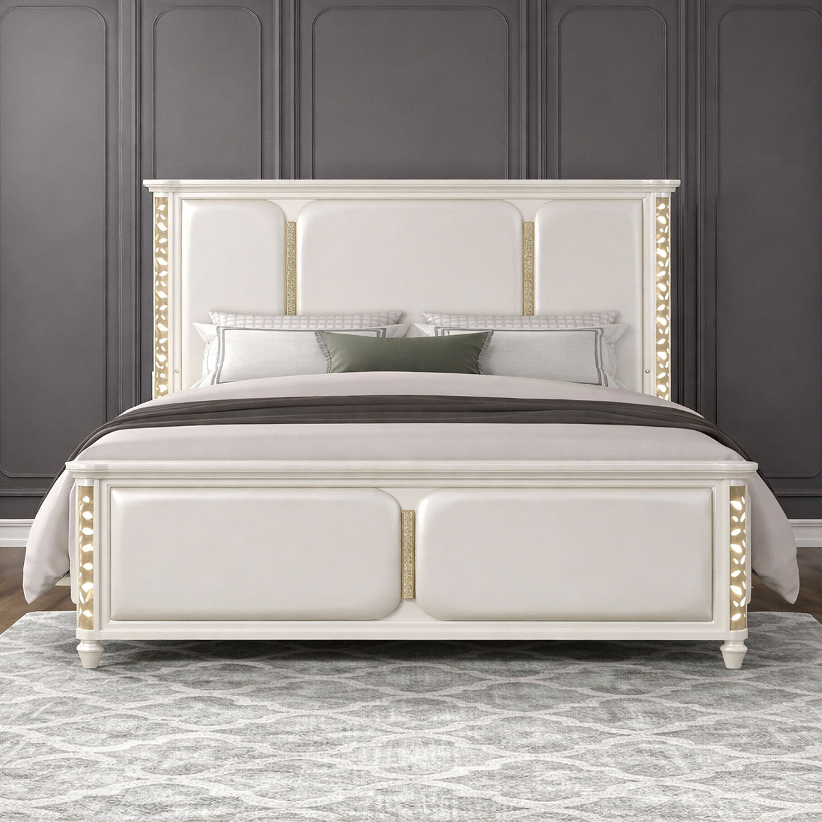 Cinderella - Queen Upholstered Bed - Beige