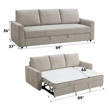 Load image into Gallery viewer, Leira - Linen Pull Out Sleeper Sofa - Beige