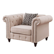 Load image into Gallery viewer, Aurelia - Linen Chair With Pillow - Beige