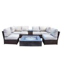 Load image into Gallery viewer, Contemporary Patio Seating Set With Fire Pit