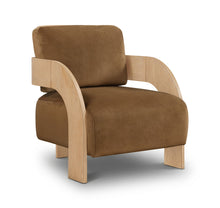 Load image into Gallery viewer, Cedra - Velvet Performance Fabric Upholstered Accent Chair - Natural Frame