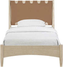 Load image into Gallery viewer, Santos - Vegan Leather Headboard And Wood Bed - Waxed Natural Frame