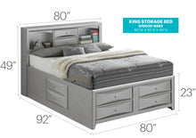 Load image into Gallery viewer, Modern Design Storage Bed With Bookcase Headboard