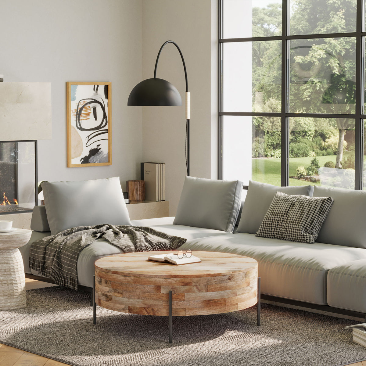 Rayburn - Drum Coffee Table - Natural - Ego Home Furniture