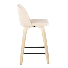 Load image into Gallery viewer, Toriano - Contemporary Modern Design Fixed Height Counter Stool With Swivel With Square Footrest (Set of 2)