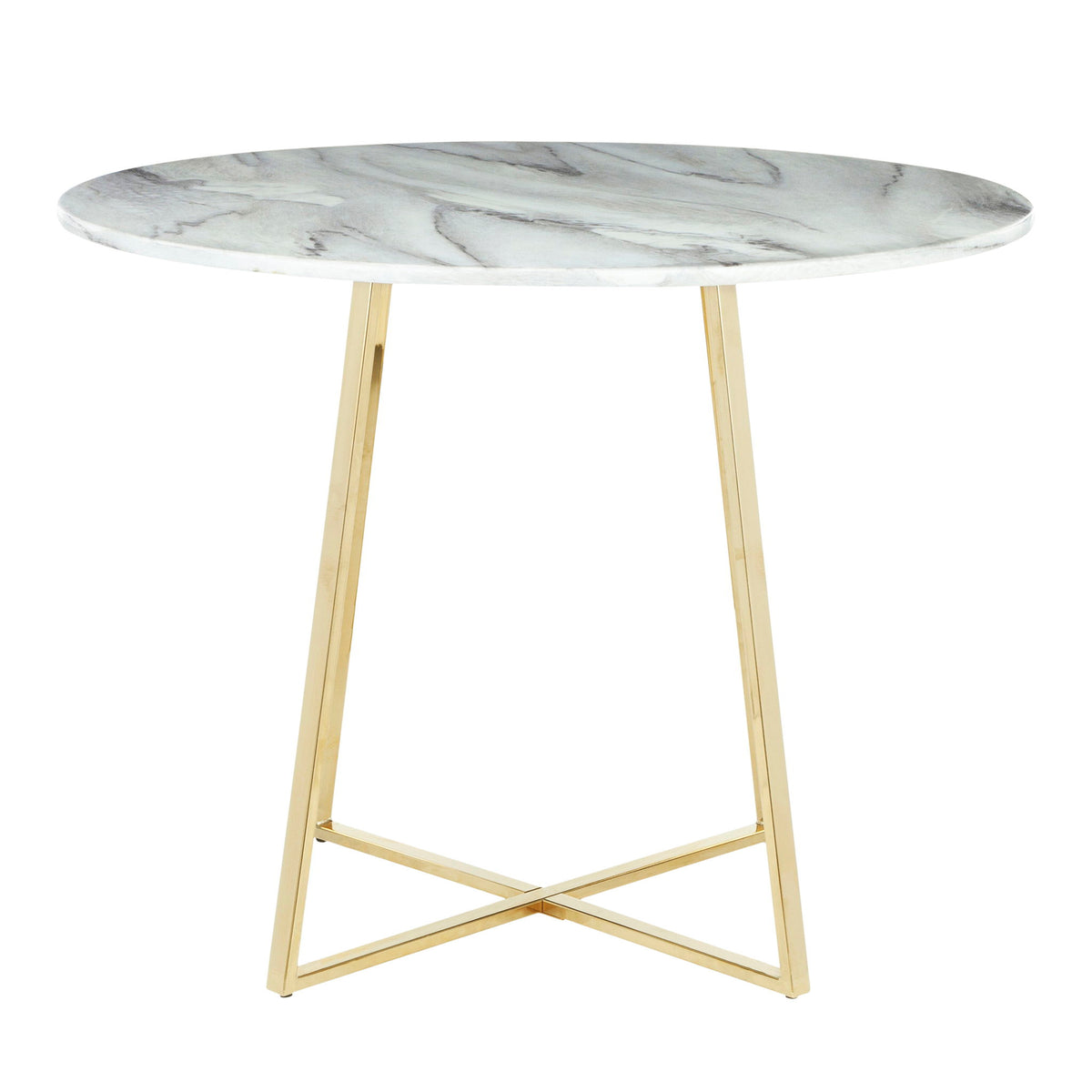 Cosmo - Contemporary / Glam Dining Table - Gold / White