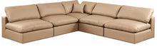 Load image into Gallery viewer, Comfy - 5 Piece Faux Leather Modular Corner Armless Sectional - Tan