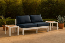 Load image into Gallery viewer, Nizuc - Outdoor Patio 2 Seat Armless Modular Sofa With White Frame