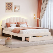 Load image into Gallery viewer, Upholstered Platform Bed With Drawer