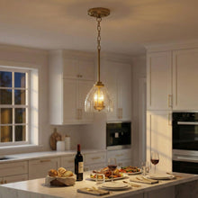 Load image into Gallery viewer, Ember - 3 Candle Lights Chain Pendant - Clear / Gold