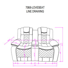 Load image into Gallery viewer, Raize - 10 Power Console Reclining Loveseat With LED - Gray