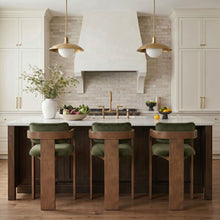 Load image into Gallery viewer, Cedra - Velvet Performance Fabric Upholstered Counter Stool - Brown Frame