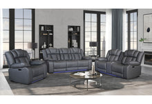 Load image into Gallery viewer, U7069 - 3 Piece Living Room Set (Power Reclining Sofa/Power Console Reclining Loveseat With LED +Immersive Sound/Power Recliner) - Gray