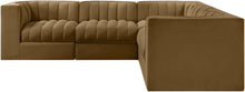 Load image into Gallery viewer, Rummi - Symmetrical Velvet Performance Fabric Upholstered 5 Piece Modular Sectional