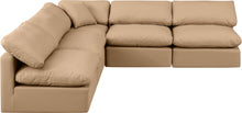 Load image into Gallery viewer, Indulge - Faux Leather 5 Piece Modular Corner Armless Sectional - Tan