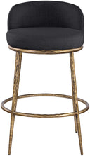 Load image into Gallery viewer, Ferro - Performance Fabric Upholstered Bar Stool - Antique Brass