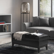 Load image into Gallery viewer, Oregon - Storage Ottoman Bench With Tray - Distressed Black