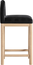 Load image into Gallery viewer, Conrad - Velvet Counter Stool With Natural Legs