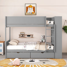 Load image into Gallery viewer, Bunk Bed With 2 Drawers And Multi Layer Cabinet