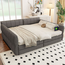 Load image into Gallery viewer, Upholstered Platform Bed With USB Charging