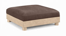 Load image into Gallery viewer, Turin - Chenille Fabric Upholstered Modular Ottoman - Natural Base