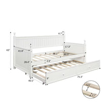 Load image into Gallery viewer, Twin Size Daybed & Twin Size Trundle - White