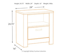 Load image into Gallery viewer, Bellaby - One Drawer Night Stand - Whitewash