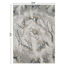 Load image into Gallery viewer, Geometrix - 5'3" X 7'3" Area Rug & Geometric 3D Effect - Ivory / Gray